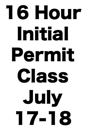 16 Hour Initial CCW Permit Class (July 17-18)