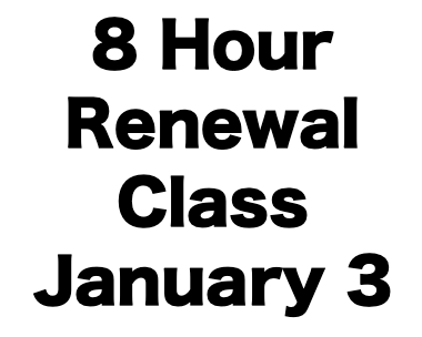 8 Hour CCW Renewal Class (January 3)