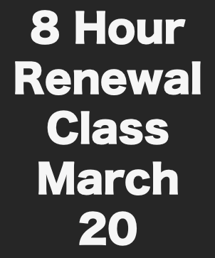 8 Hour CCW Renewal Class (March 20)