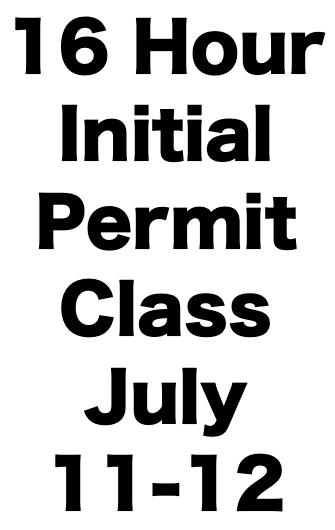 16 Hour Initial CCW Permit Class (July 11-12)