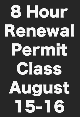 16 Hour Initial Permit CCW Class (August 15-16)